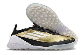 chuteira-infantil-society-adidas-f50-tf-dourada-e-preta-triunfo-dorado-pack-4