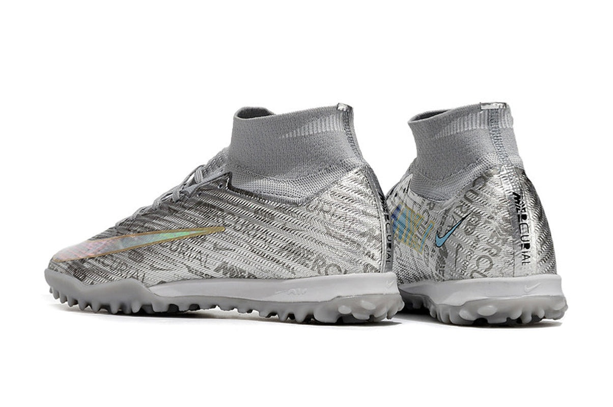 chuteira-infantil-society-nike-air-zoom-mercurial-superfly-9-elite-tf-prata-anniversary-25-years-pack-4