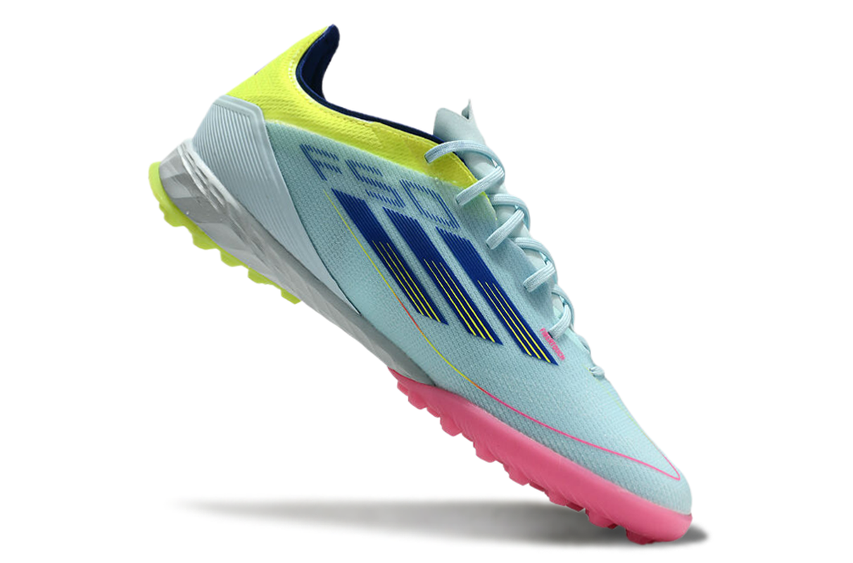 chuteira-society-adidas-f50-tf-azul-rosa-e-amarelo-olympic-boot-pack-5