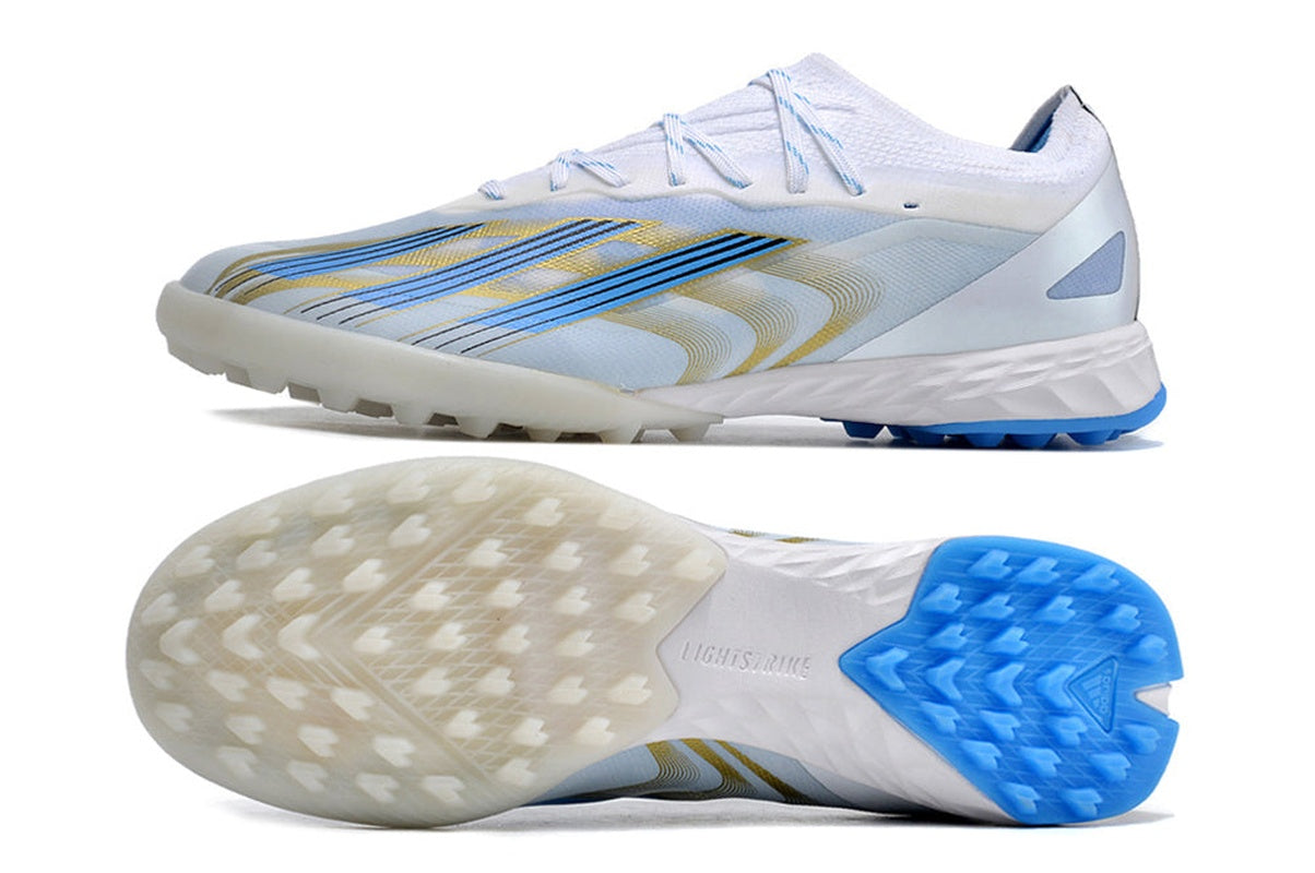 chuteira-society-adidas-x-crazyfast1-tf-branca-azul-e-dourada-las-estrellas-3