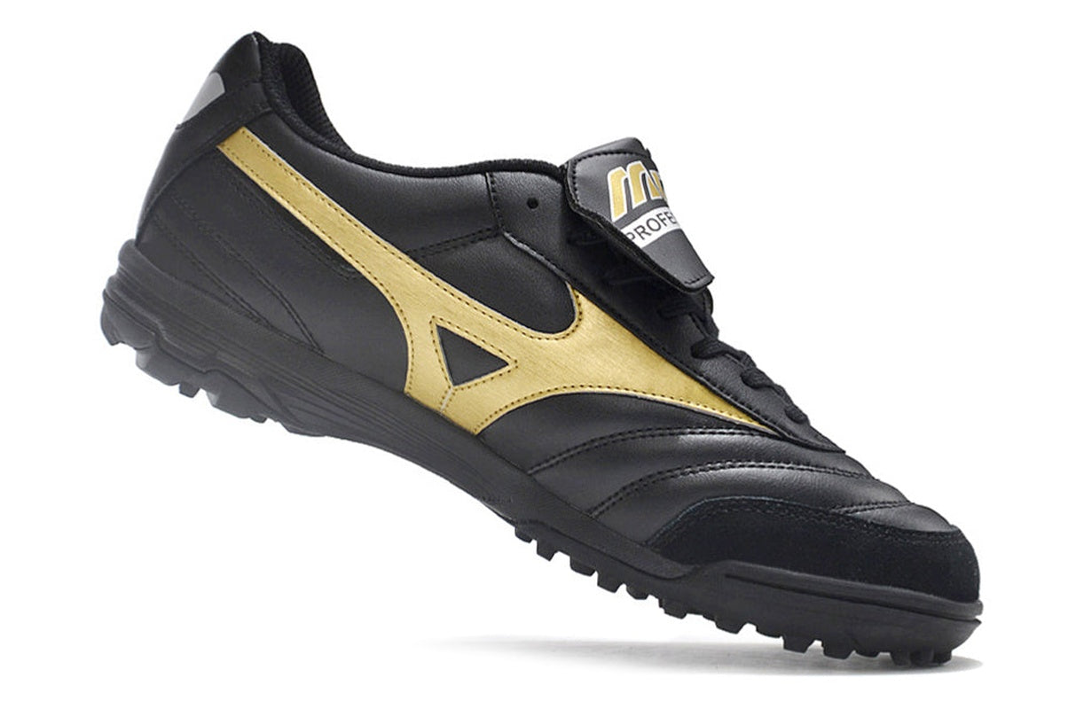 chuteira-society-mizuno-morelia-4-tf-preta-e-dourada-aurum-pack-6