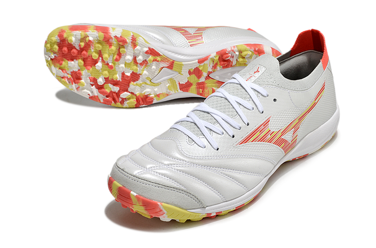 chuteira-society-mizuno-morelia-neo-sala-tf-branca-vermelha-e-amarela-2