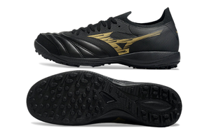 chuteira-society-mizuno-morelia-neo-sala-tf-preta-e-dourada-aurum-pack-2