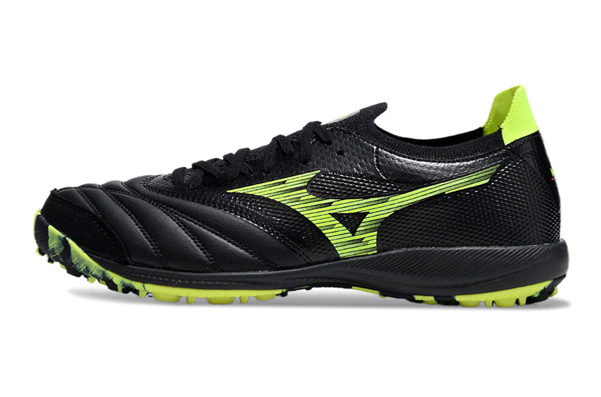 chuteira-society-mizuno-morelia-neo-sala-tf-preta-e-verde-1