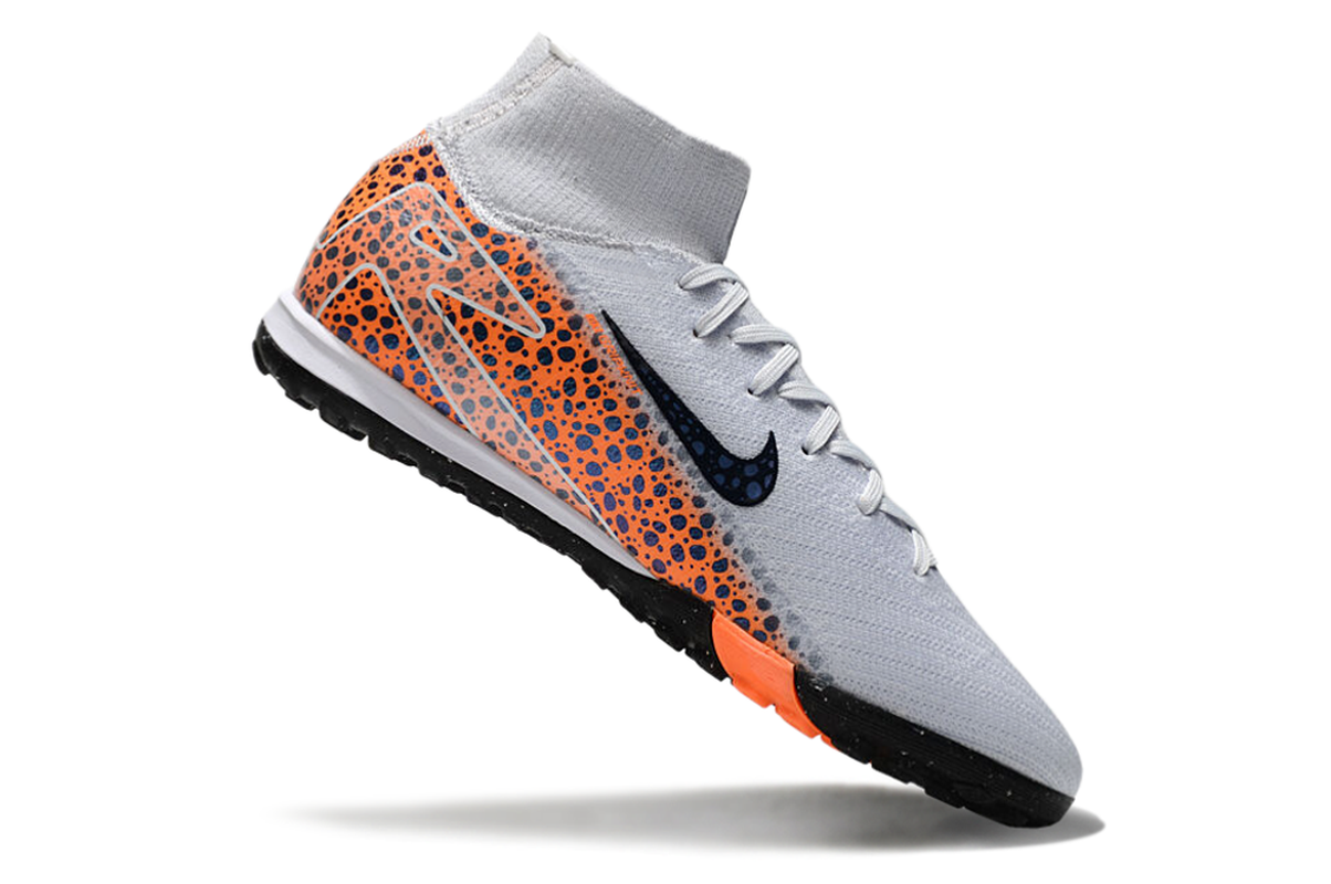 chuteira-society-nike-air-zoom-mercurial-superfly-10-elite-tf-branca-laranja-e-preto-eletric-pack-6
