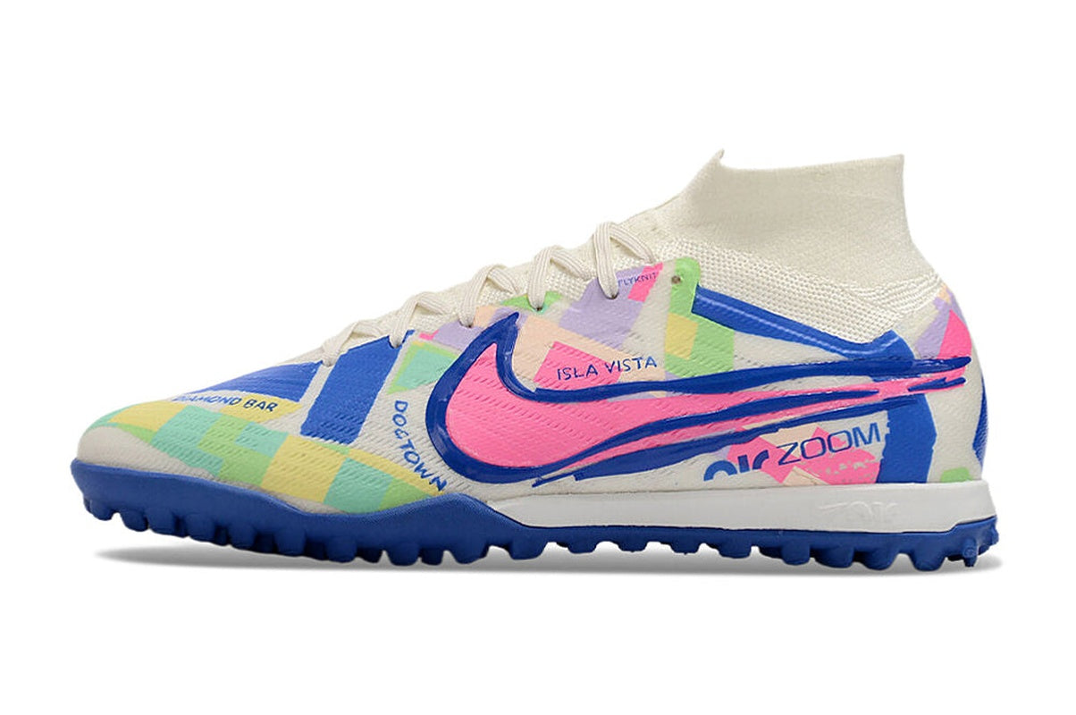 chuteira-society-nike-air-zoom-mercurial-superfly-9-elite-tf-branca-azul-e-rosa-socal-pack-1