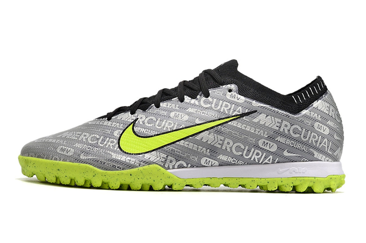 chuteira-society-nike-air-zoom-mercurial-vapor-15-elite-tf-prata-e-verde-anniversary-25-years-pack-1
