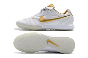 chuteira-society-nike-retrô-tiempo-legend-7-elite-tf-branca-e-dourado-r10-2