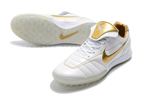 chuteira-society-nike-retrô-tiempo-legend-7-elite-tf-branca-e-dourado-r10-5