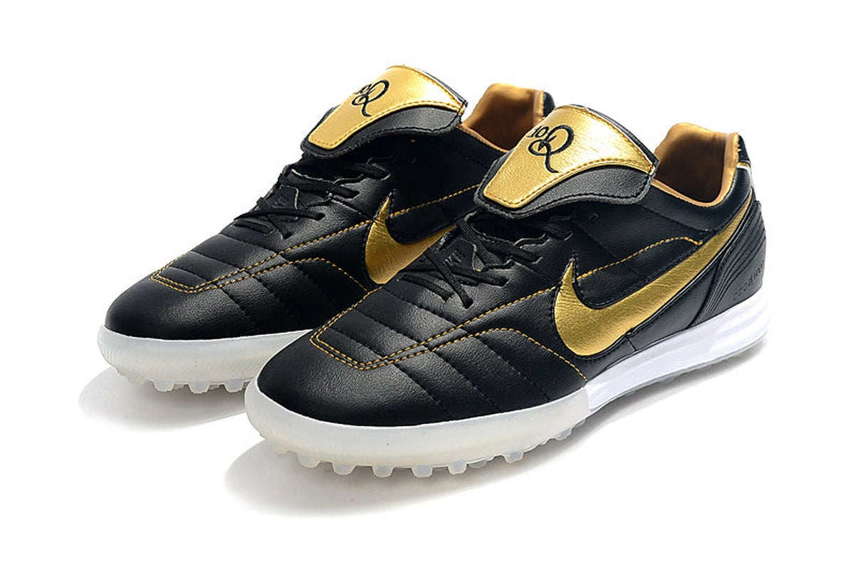 chuteira-society-nike-retrô-tiempo-legend-7-elite-tf-preto-e-dourado-r10-3