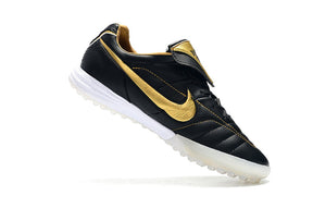 chuteira-society-nike-retrô-tiempo-legend-7-elite-tf-preto-e-dourado-r10-8