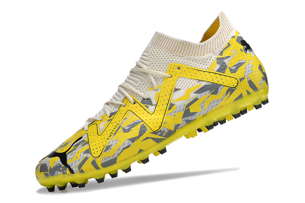 chuteira-society-puma-future-ultimate-mg-amarela-e-cinza-voltage-pack-4