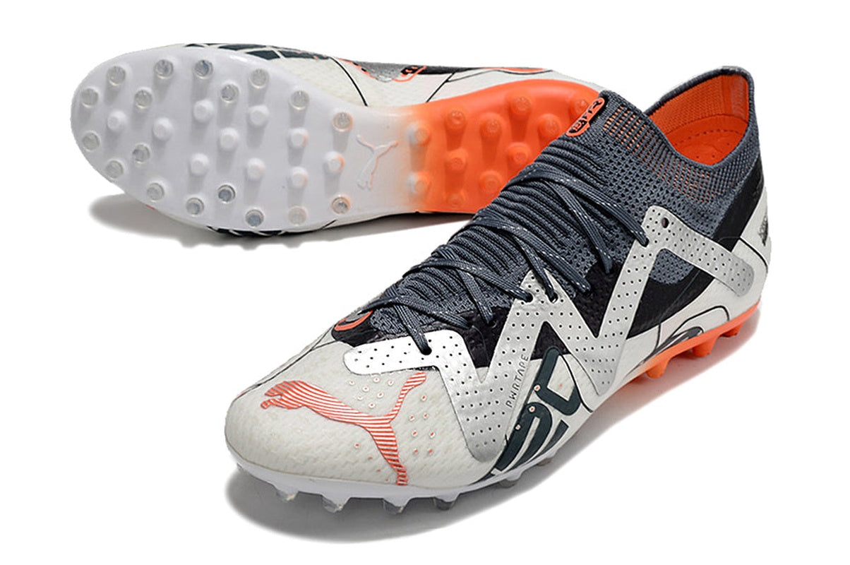 chuteira-society-puma-future-ultimate-mg-branca-e-laranja-astronaut-pack-4