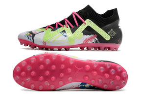 chuteira-society-puma-future-ultimate-mg-preta-e-rosa-powecat-pack-4