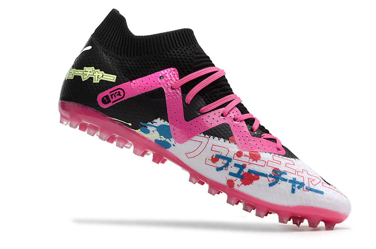 chuteira-society-puma-future-ultimate-mg-preta-e-rosa-powecat-pack-5