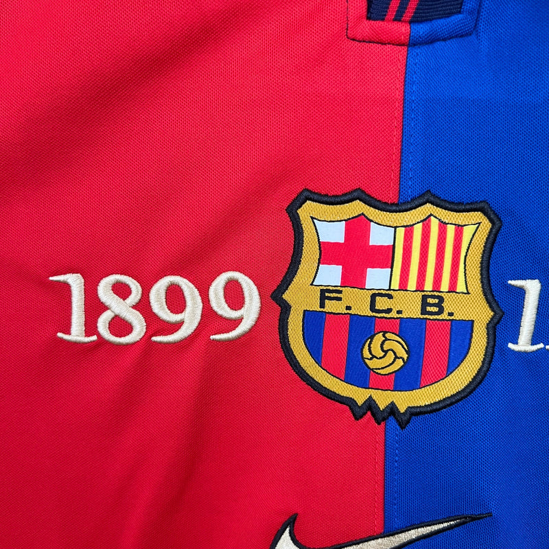 Camisa Manga Longa Retrô Barcelona 1899/99 Nike - Azul e Grená