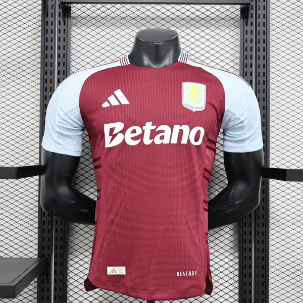 Camisa Aston Villa Home 2024/25 Jogador Adidas Masculino - Vinho e Branca