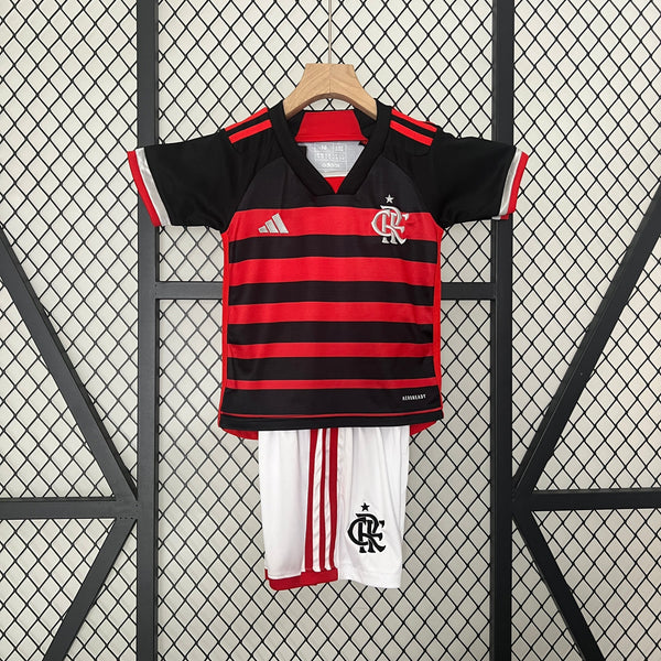 Kit Infantil Flamengo I 24/25 - Adidas - Vermelho e Preto